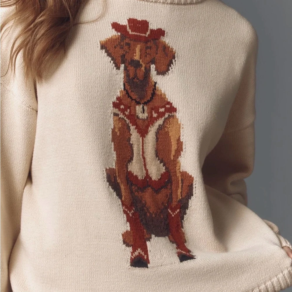 Anthropologie Porridge pullover Jolene dog sweater in western dog style - Picture 3 of 5
